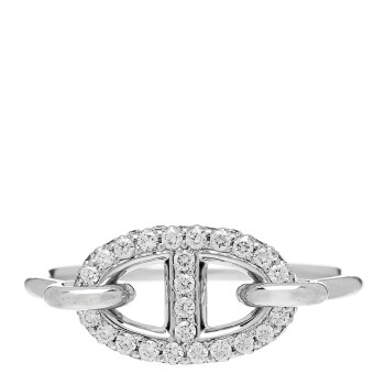 HERMES 18K White Gold Diamond New Farandole Ring 57 8
