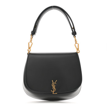 SAINT LAURENT Box Calfskin Voltaire Top Handle Bag Black