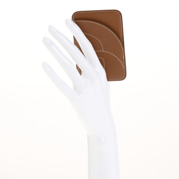 HERMES Swift Stitched Cheval MagSafe Card Holder Gold