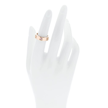 CARTIER 18K Pink Gold Pink Sapphire 5.5mm LOVE Ring 51 5.75