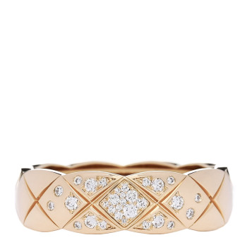 CHANEL 18K Beige Gold Diamond Small Coco Crush Ring 61 9.75