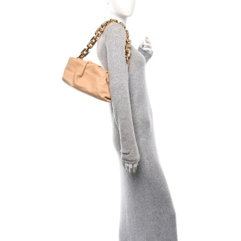 BOTTEGA VENETA Calfskin The Pouch Chain Almond