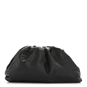 BOTTEGA VENETA Smooth Butter Calf The Pouch Oversized Clutch Black