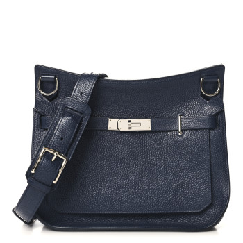 HERMES Taurillon Clemence Jypsiere 28 Bleu Nuit