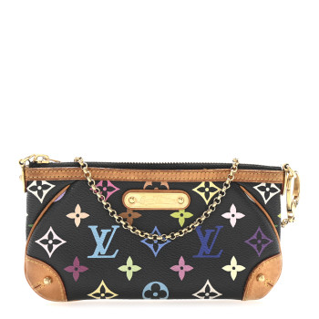 LOUIS VUITTON Monogram Multicolor Pochette Milla MM Black