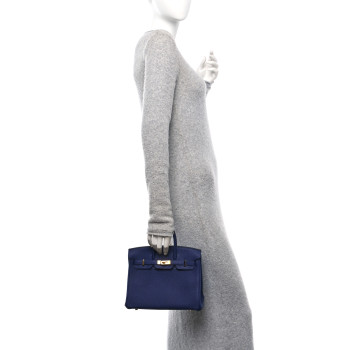 HERMES Togo Birkin 25 Bleu Encre