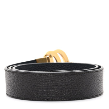 GUCCI Calfskin Double G Reversible 37mm Belt 90 36 Black Cocoa