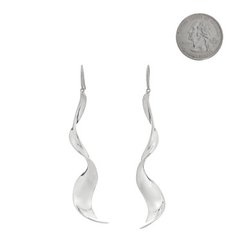 TIFFANY Sterling Silver Frank Gehry Orchid Drop Earrings