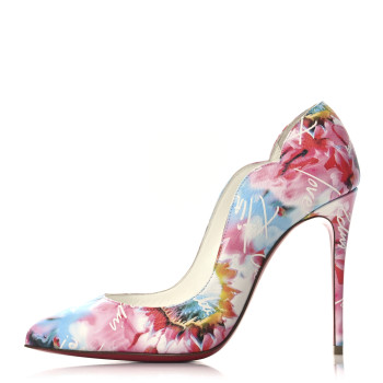 CHRISTIAN LOUBOUTIN Calfskin Hot Chick 100 Pumps 35.5 White Multicolor