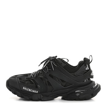 BALENCIAGA Mesh Nubuck Effect Fabric LED Womens Track Sneakers 39 Black