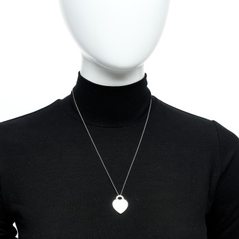 TIFFANY Sterling Silver Return to Tiffany Heart Tag Key Pendant Necklace