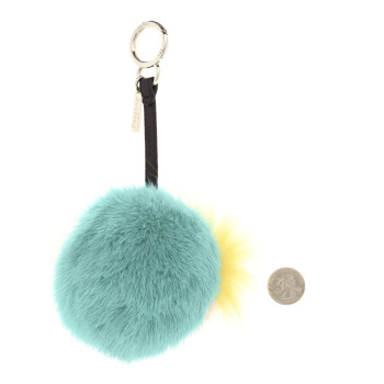 FENDI Shiny Nappa Mink Fox Fur Crystal QuTweet Dazzling Bag Bug Charm Bordeaux Seashell Multicolor