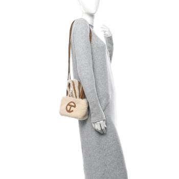 TELFAR X UGG Suede Shearling Reverse Small Shopping Bag Natural