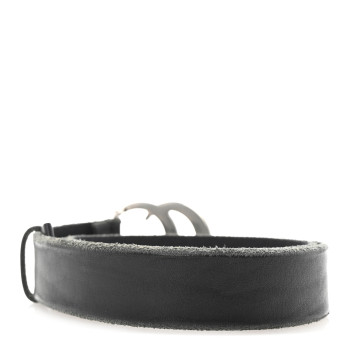 GUCCI Cuoio Toscano Nickel Double G 30mm Belt 75 30 Black