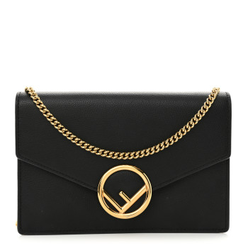 FENDI Vitello Cruise F is Fendi Medium Envelope Wallet on Chain Black