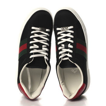 GUCCI Econyl Nylon Diva Crocodile Web Mens Ace Sneakers 9 Black