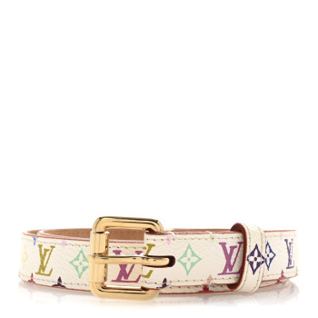 LOUIS VUITTON Monogram Multicolor Belt 80 32 White