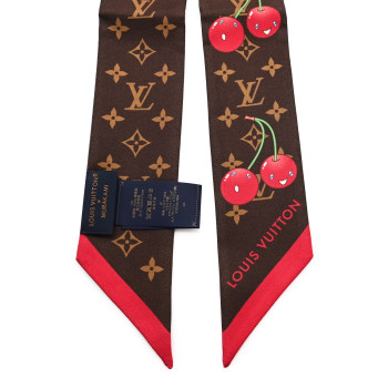 LOUIS VUITTON LV X TM Silk Monogram Cerises Bandeau Brown