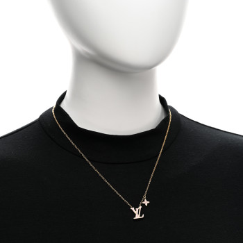 LOUIS VUITTON Enamel LV Iconic Necklace Gold Pink