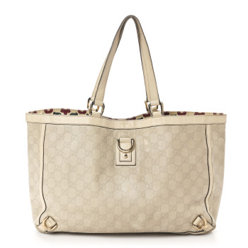 GUCCI Guccissima Large Abbey Tote Off White