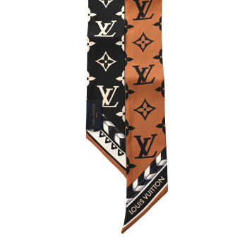 LOUIS VUITTON Silk Monogram LV Crafty Bi Color BB Bandeau Caramel Black