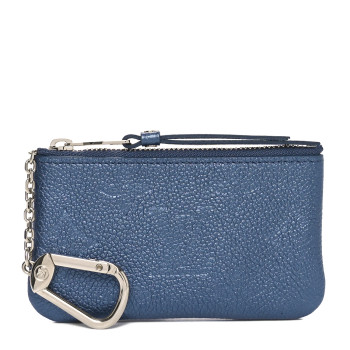 LOUIS VUITTON Metallic Empreinte Monogram Giant Key Pouch Navy Nacre