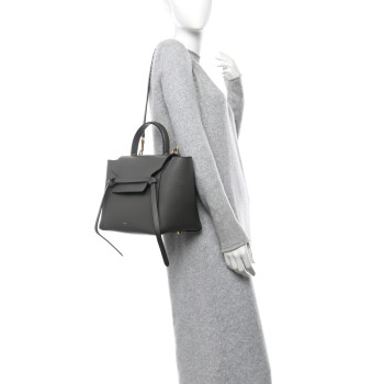 CELINE Grained Calfskin Mini Belt Bag Grey