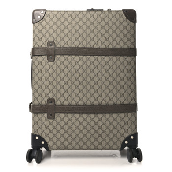 GUCCI Supreme Monogram Globe-Trotter Carry-On Brown