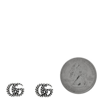 GUCCI Sterling Silver Torchon Double G Earrings