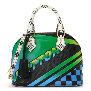 LOUIS VUITTON Epi Damier Race Alma BB Blue Vert