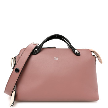 FENDI Vitello Dolce 4 Color Medium By The Way Boston Bag English Rose Latte Multicolor