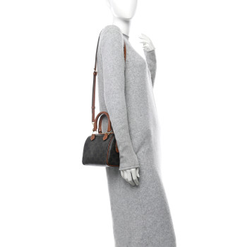 CELINE Triomphe Canvas Calfskin Small Boston Bag Tan