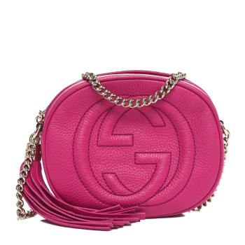 GUCCI Cellarius Calfskin Mini Soho Chain Bag Bright Bouganville