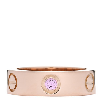 CARTIER 18K Pink Gold Pink Sapphire 5.5mm LOVE Ring 51 5.75