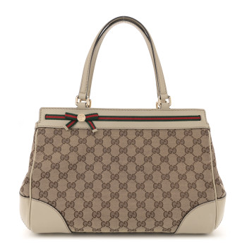 GUCCI Monogram Medium Mayfair Tote Off White
