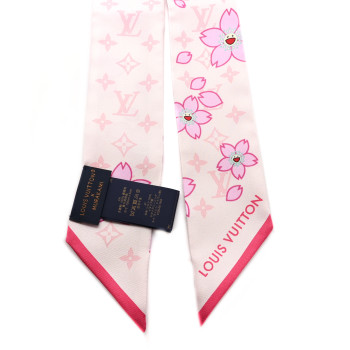 LOUIS VUITTON LV X TM Silk Monogram Cherry Blossom Bandeau White