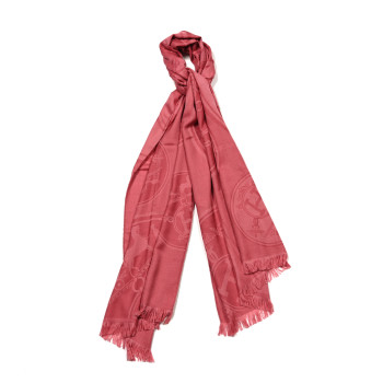 HERMES Cashmere Silk New Libris Stole Rose Gloss