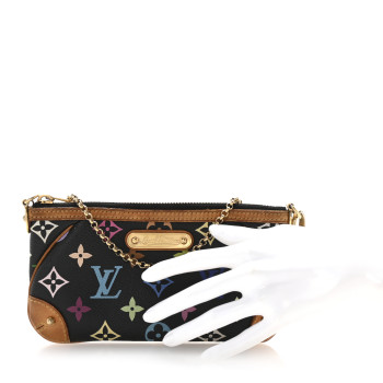LOUIS VUITTON Monogram Multicolor Pochette Milla MM Black