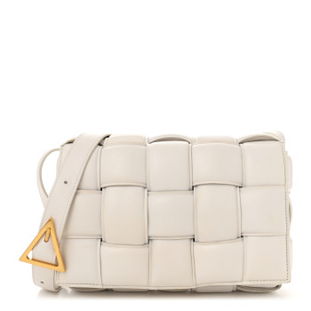 BOTTEGA VENETA Nappa Maxi Intreccio Padded Cassette Crossbody Bag Chalk