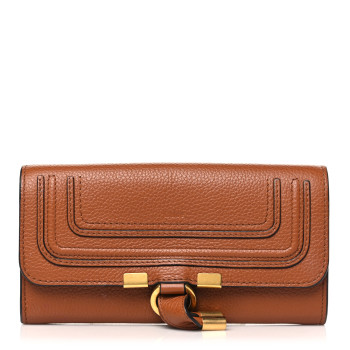 CHLOE Calfskin Marcie Continental Flap Wallet Tan