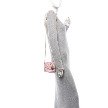 CHANEL Calfskin Quilted Pearl Mini About Pearls Drawstring Bucket Light Pink