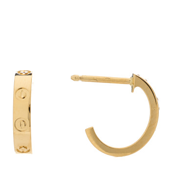 CARTIER 18K Yellow Gold Small LOVE Hoop Earrings