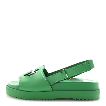 GUCCI Cosmos Softy Calfskin Interlocking G Slingback Sandals 36.5 New Shamarock
