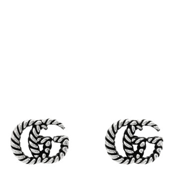 GUCCI Sterling Silver Torchon Double G Earrings