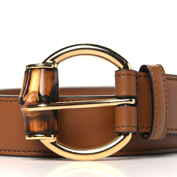GUCCI Calfskin Bamboo Belt 90 36 Brown
