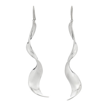 TIFFANY Sterling Silver Frank Gehry Orchid Drop Earrings