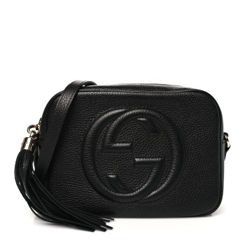GUCCI Pebbled Calfskin Small Soho Disco Bag Black