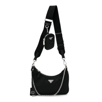 PRADA Nylon Re-Edition 2005 Shoulder Bag Black