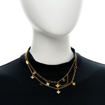 LOUIS VUITTON Metal Crystal Blooming Supple Necklace