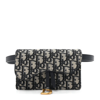 CHRISTIAN DIOR Oblique Saddle Belt Bag Blue